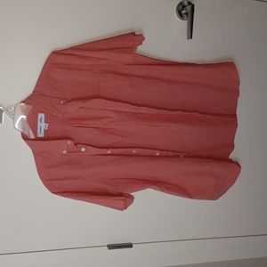 Pink Button Down Short Sleeve Shirt